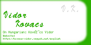 vidor kovacs business card